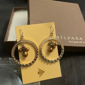 Silpada SilverBronze Freshwater Pearl Earrings